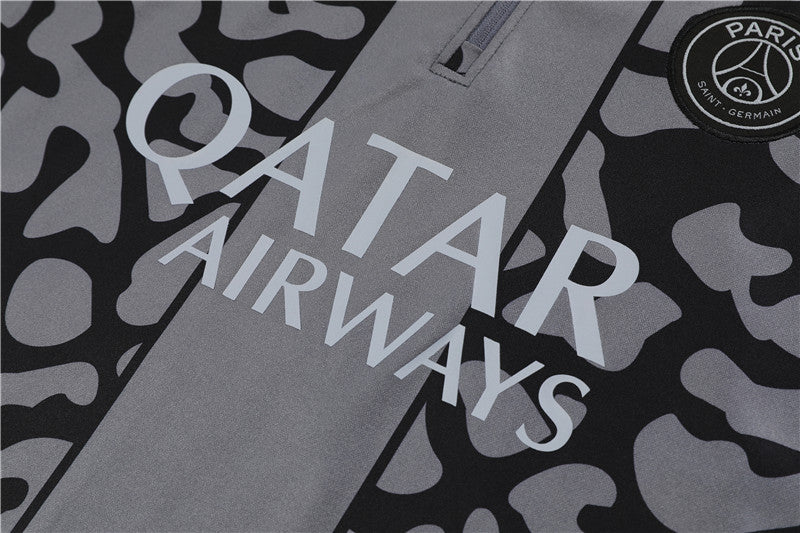 PSG 23-24 Gray Black Camo Style Tracksuit
