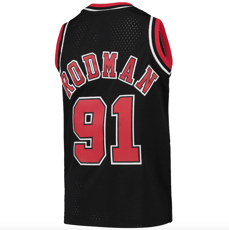 Youth Chicago Bulls Dennis Rodman Mitchell & Ness Black 1997-98 Hardwood Classics Swingman Jersey