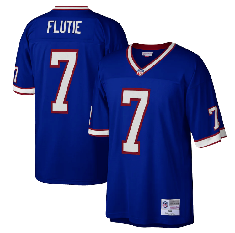 Mens Buffalo Bills Doug Flutie Mitchell & Ness Royal Blue Retired Player Vintage Jersey