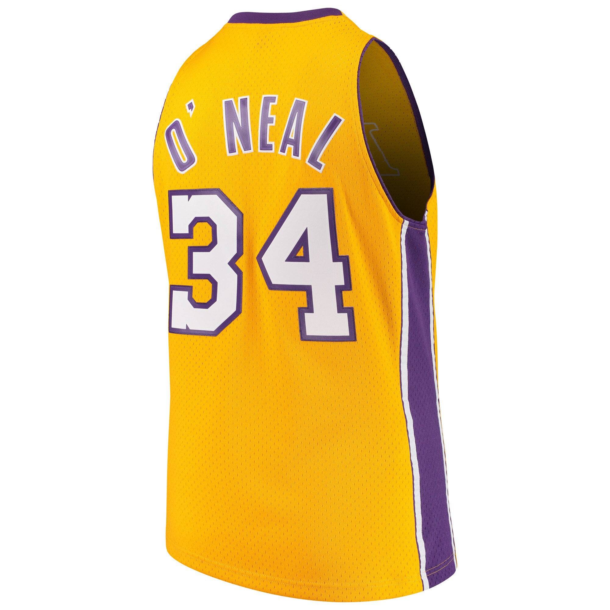 Men’s Shaquille O’Neal Los Angeles Lakers 1999-00 Gold Swingman Jersey By Mitchell & Ness