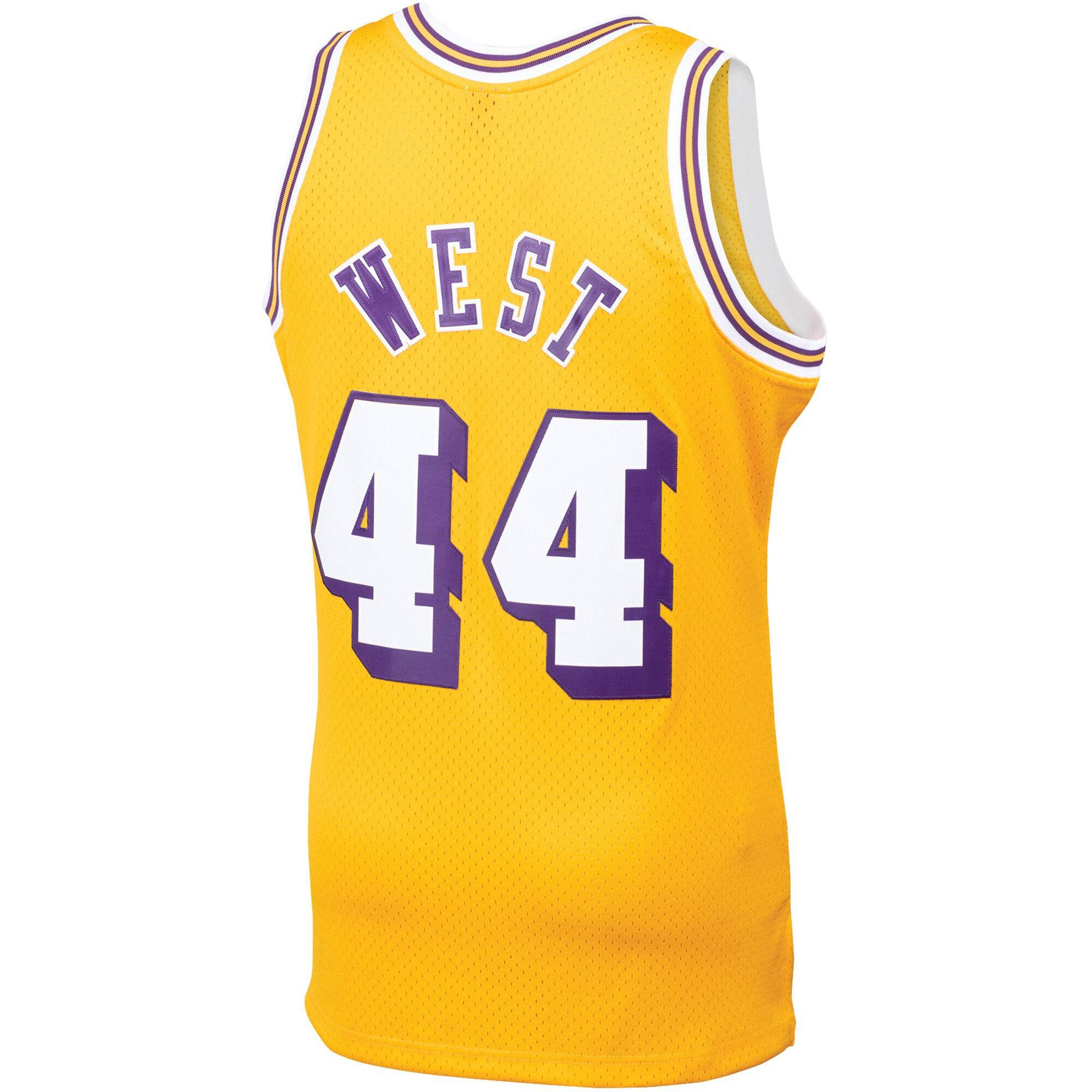 Mens Jerry West Los Angeles Lakers Mitchell & Ness Gold 1971-72 Hardwood Classics Swingman Jersey